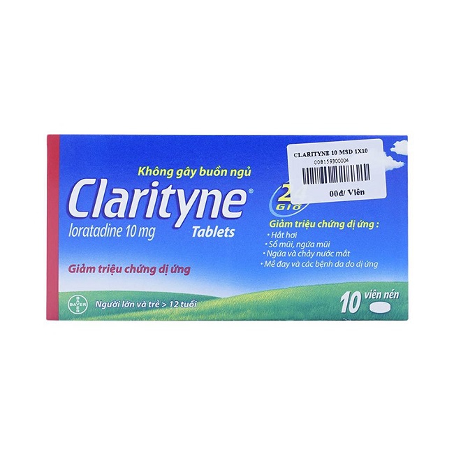 Thuốc chống dị ứng Clarityne 10mg | Hộp 1 vỉ x 10 viên