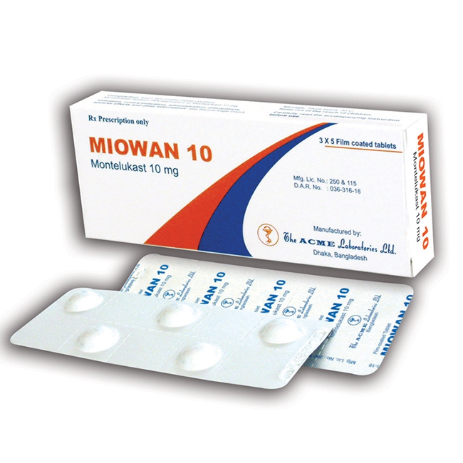 Thuốc chống dị ứng MIOWAN 10 - Montelukast 5mg