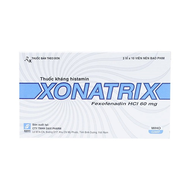 Thuốc chống dị ứng Xonatrix 60mg | Hộp 3 vỉ x 10 viên