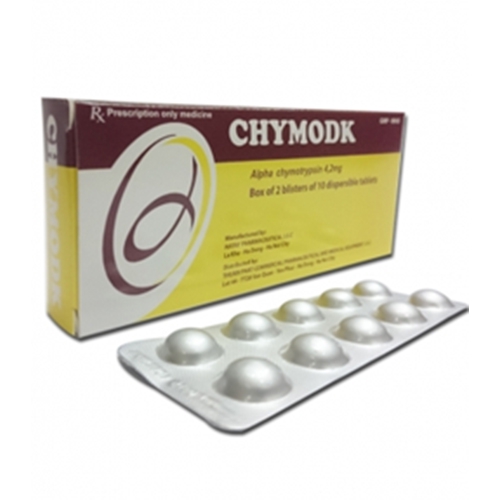 Thuốc CHYMODK - Alphachymotrypsin 4,2 mg | Hộp 2 vỉ x 10 viên
