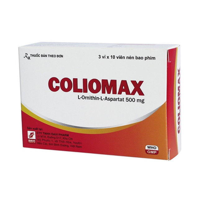 Thuốc COLIOMAX - L-ornithin-L-aspartat 500mg | Hộp 30 viên