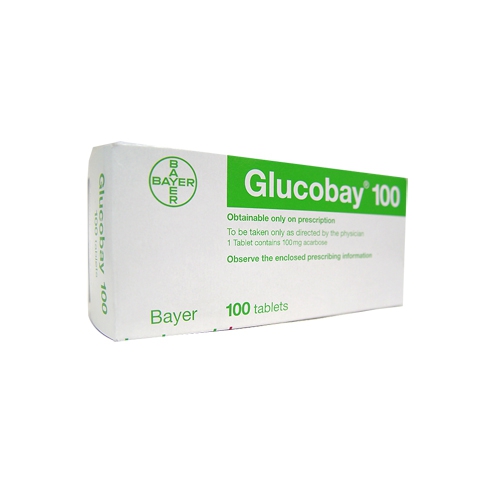 Thuốc đái tháo đường type II Glucobay 100 - Acarbose 100mg, Hộp 10 vỉ x 10 viên