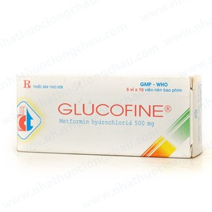 Thuốc đái tháo đường type II Glucofine - Metformin 500mg, Hộp 5 vỉ x 10 viên