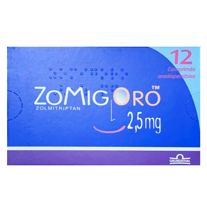 Thuốc đau đầu Zomig Oro 2,5mg, Hộp 12 viên