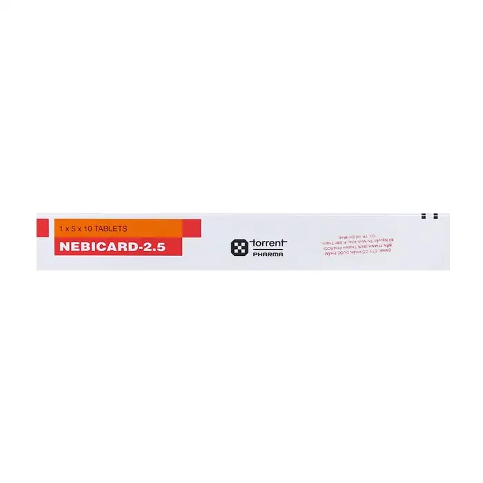 Nebicard-2.5 Torrent Pharma 5 vỉ x 10 viên - Trị tăng huyết áp