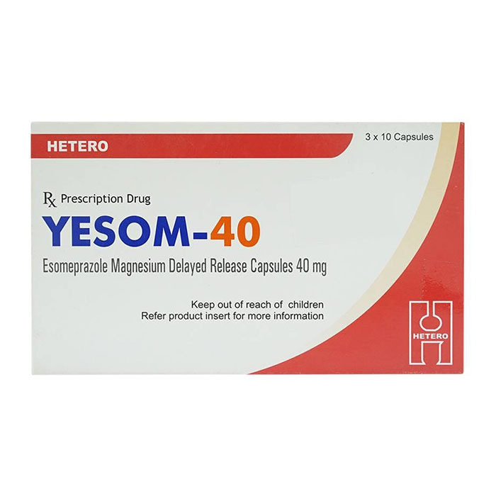 Thuốc điều trị trào ngược dạ dày Hetero Yesom 40mg, Hộp 30 viên