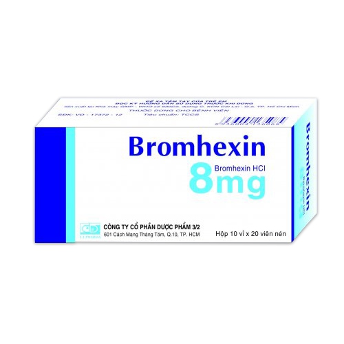 Thuốc đường hô hấp Bromhexin 8 - Bromhexine HCL 8mg