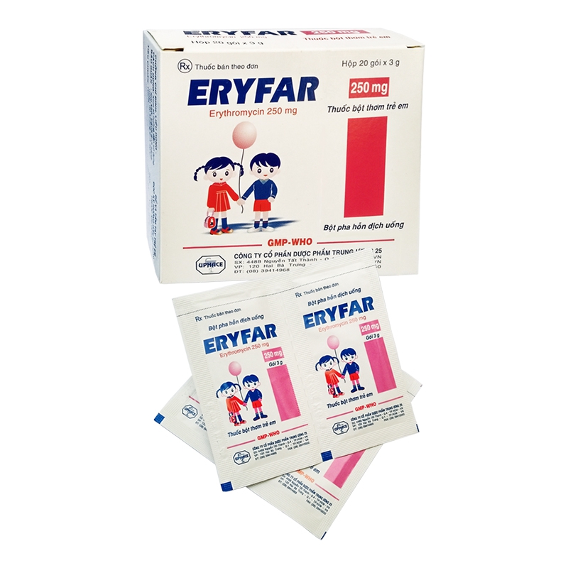 Thuốc ERYFAR 250mg TW25, Hộp 20 gói