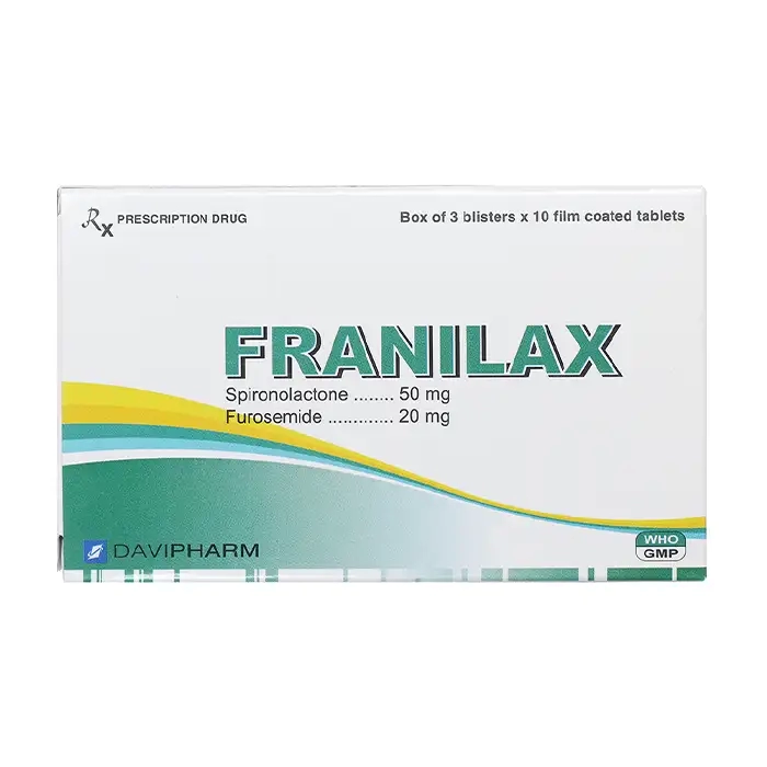 Franilax Davipharm 3 vỉ x 10 viên - Trị phù, tăng huyết áp
