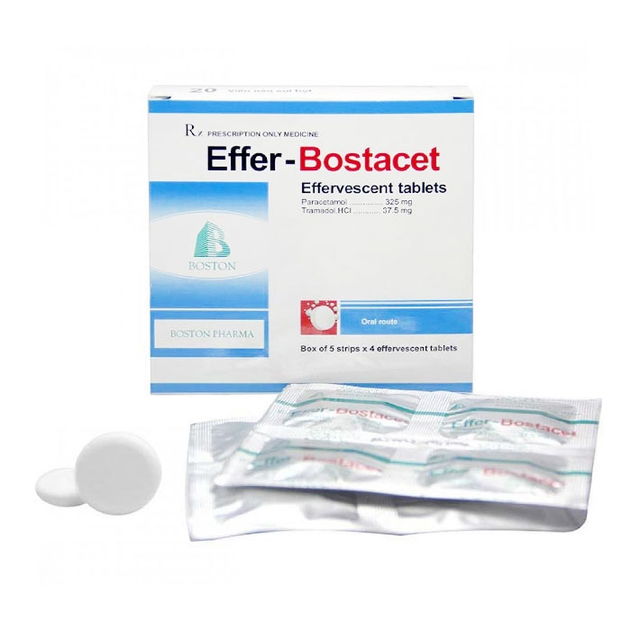 Thuốc giảm đau Boston Effer Botacet, Hộp 20 viên sủi
