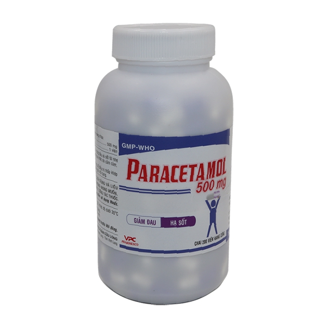 VPC Paracetamol 500mg, Hộp 200 viên
