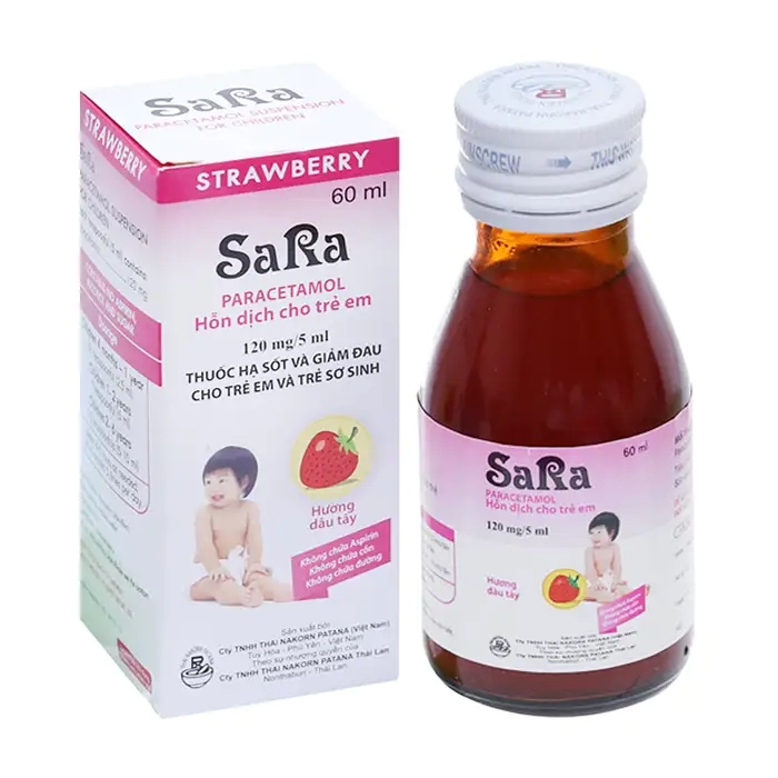Thuốc giảm đau hạ sốt Sara 120mg | Chai 30ml