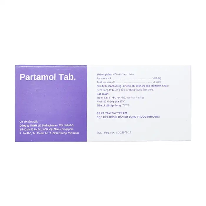 Paracetamol Tab 500mg Stella 10 vỉ x 10 viên - Điều trị giảm đau, hạ sốt