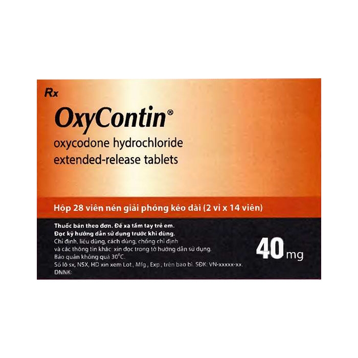 Thuốc giảm đau Mundipharma Oxycontin 40mg, Hộp 28 viên