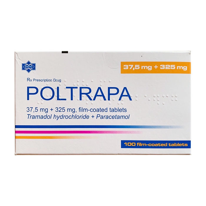 Thuốc giảm đau Polfarmex Poltrapa 37,5mg + 325mg, Hộp 100 viên