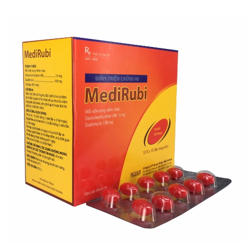 Thuốc giảm ho Medirubi - Dextromethorphan 15 mg