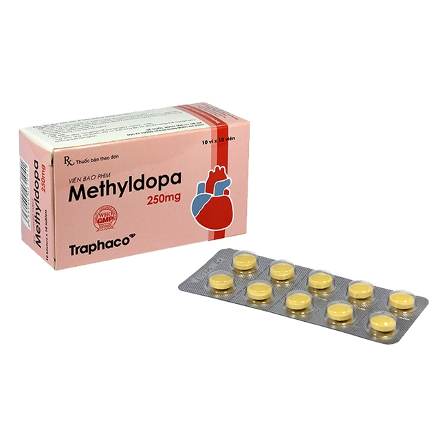 Traphaco Methyldopa 250mg, Hộp 100 viên