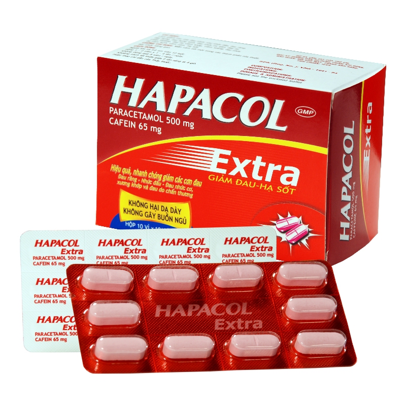 Thuốc Hapacol Extra DHG, Hộp 100 viên