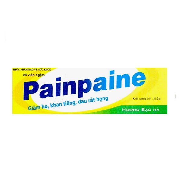 Tpbvsk giúp giảm ho và dau rát họng Painpaine , Tube 24 viên ( Lysopaine )