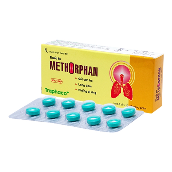 Thuốc ho Methorphan Trapharco, Hộp 10 Vỉ x 10 viên