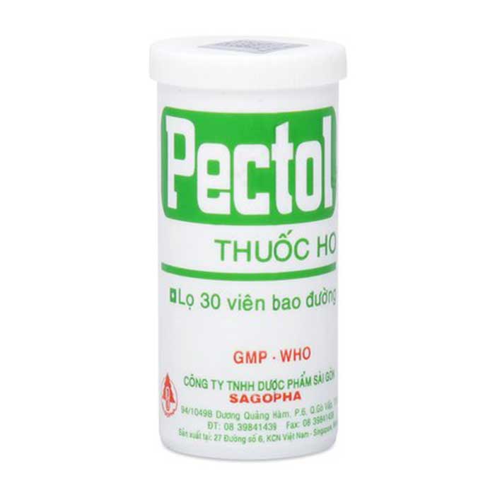 Thuốc ho Sagopha Pectol viên, Chai 30 viên