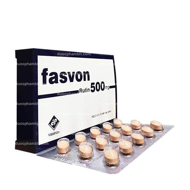 Thuốc hỗ trợ điều trị các triệu chứng xuất huyết FASVON 500 - Rutin 500mg