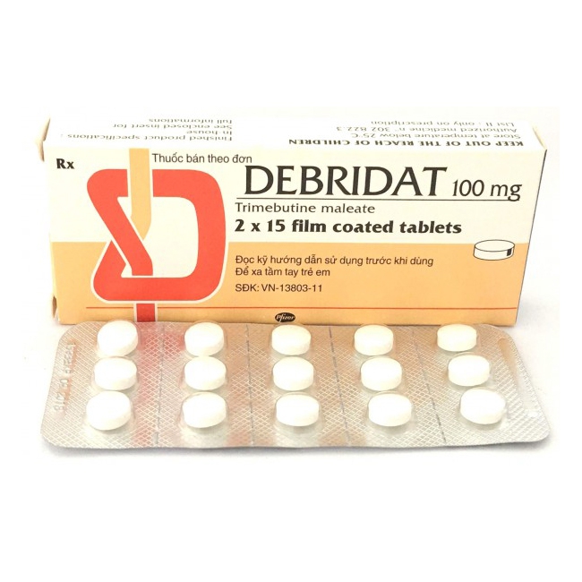 Thuốc hỗ trợ tiêu hóa Debridat 100 mg | Hộp 2 vỉ x 15 viên