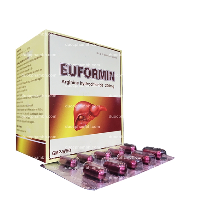Thuốc hỗ trợ tiêu hóa EUFORMIN - Arginin hydroclorid 200mg