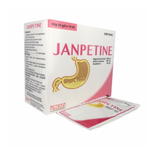 Thuốc hỗ trợ tiêu hóa Janpetine - Simethicon 600mg