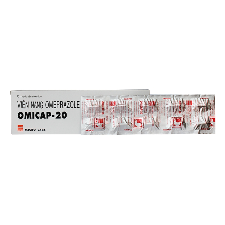 Thuốc hỗ trợ tiêu hóa Micro Omicap 20mg, Hộp 100 viên