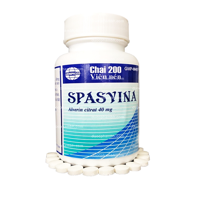 Thuốc hỗ trợ tiêu hóa SPASVINA - Alverin citrat 40mg