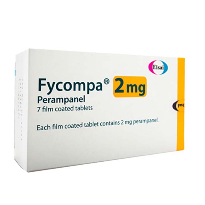 Thuốc hướng thần Fycompa Perampanel 2mg, Hộp 28 viên