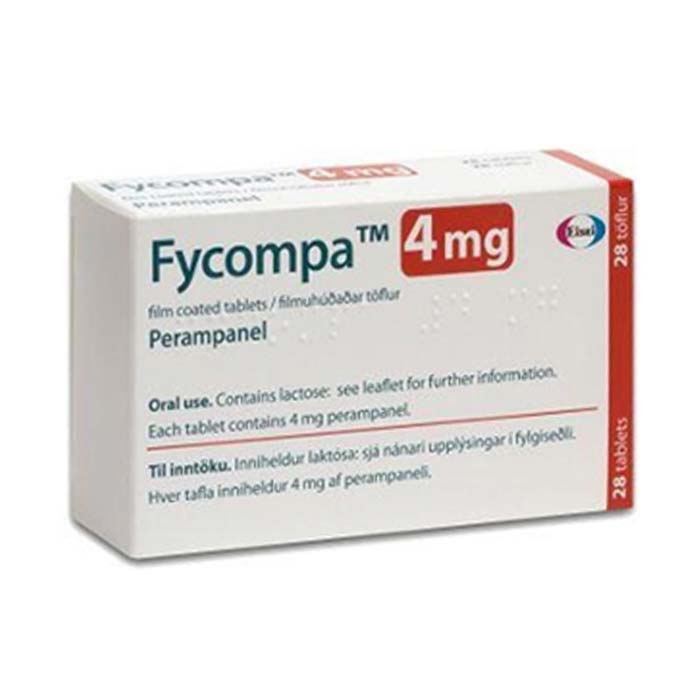 Thuốc hướng thần Fycompa Perampanel 4mg, Hộp 28 viên