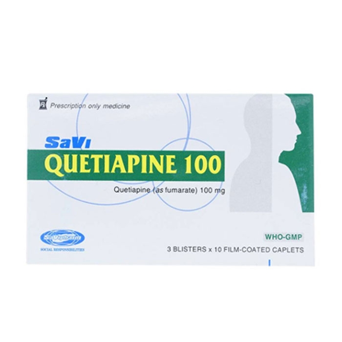 Savi Quetiapine 100mg, Hộp 3 vỉ x 10 viên