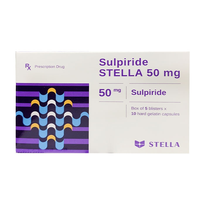 Sulpiride Stella 50mg, Hộp 5 vỉ x 10 viên
