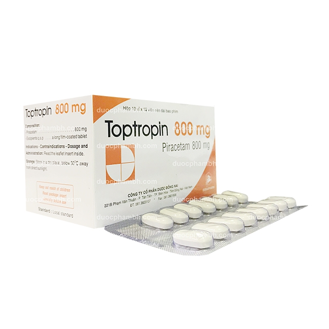 Thuốc hướng thần TOPTROPIN 800MG - Piracetam 800mg