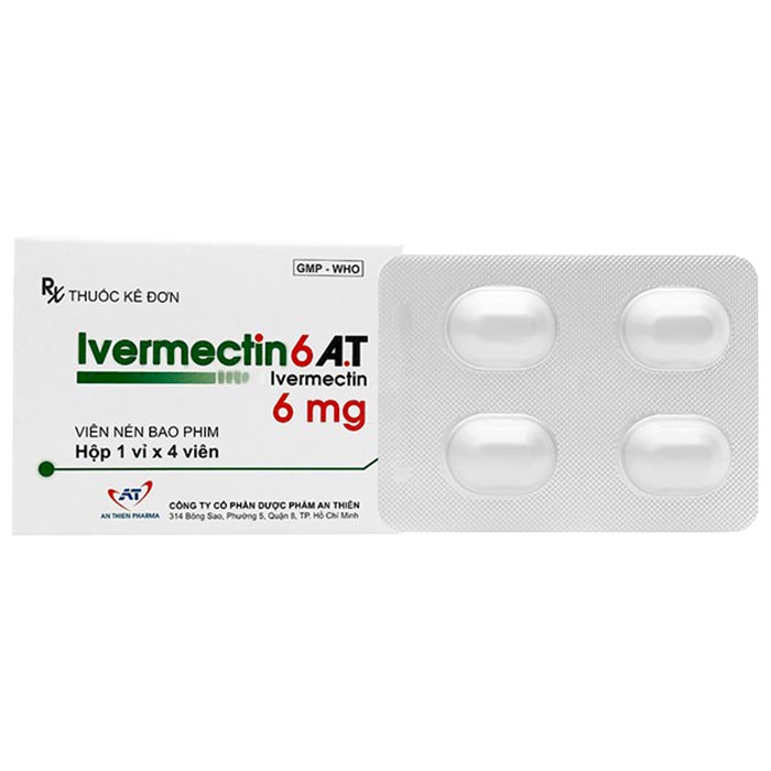Thuốc Ivermectin6 A.T 6mg, hộp 4 viên