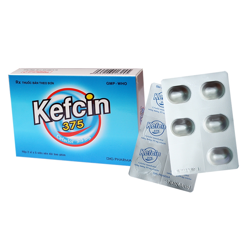Thuốc Kefcin 375mg DHG, Hộp 10 viên
