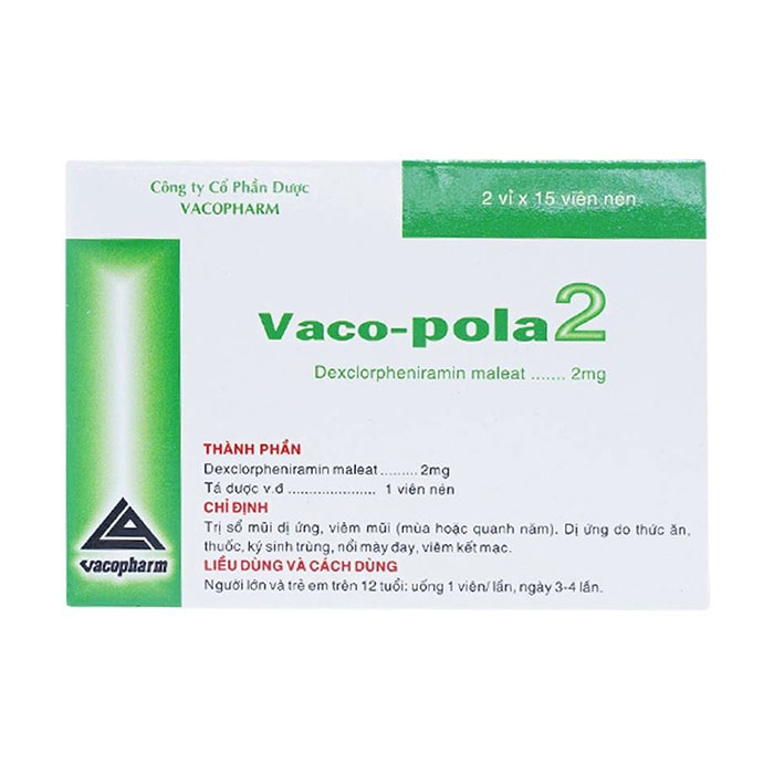 Thuốc kháng dị ứng Vacopharm Vaco Pola 2 30 viên