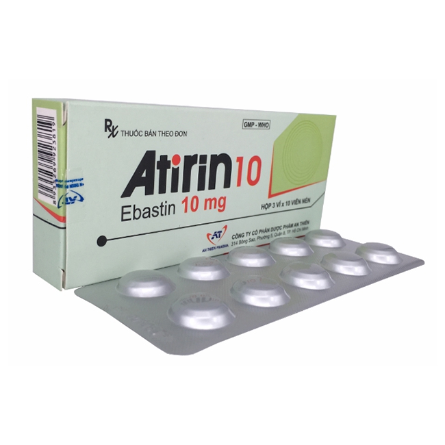 Thuốc kháng histamin Atirin 10 - Ebastine 10mg