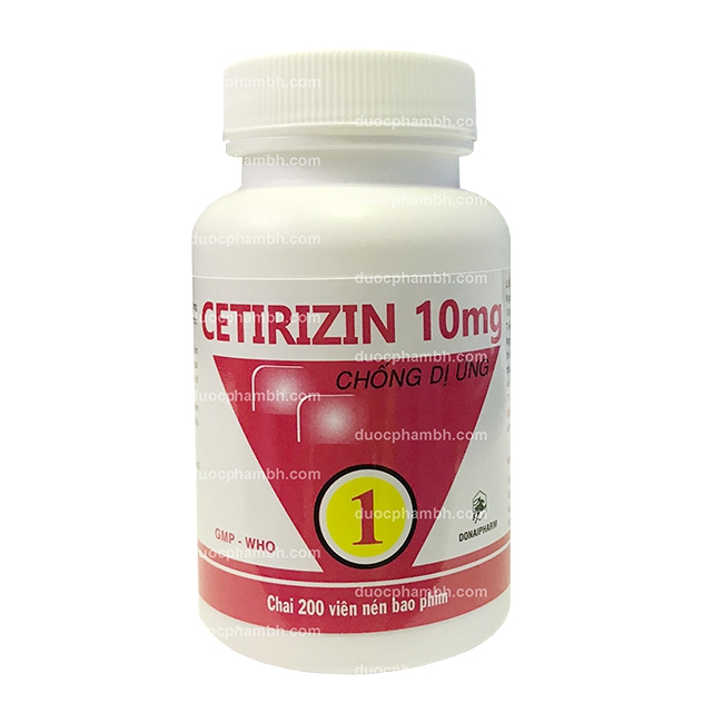 Thuốc kháng Histamin CETIRIZIN - Cetiricin dihydroclorid 10mg