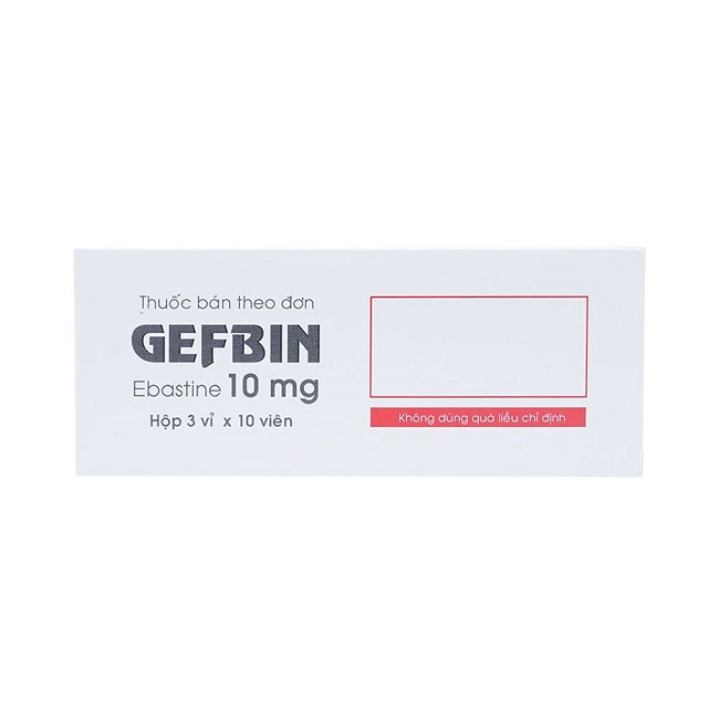 Thuốc kháng histamin Gefbin 10 mg | Hộp 3 vỉ x 10 viên