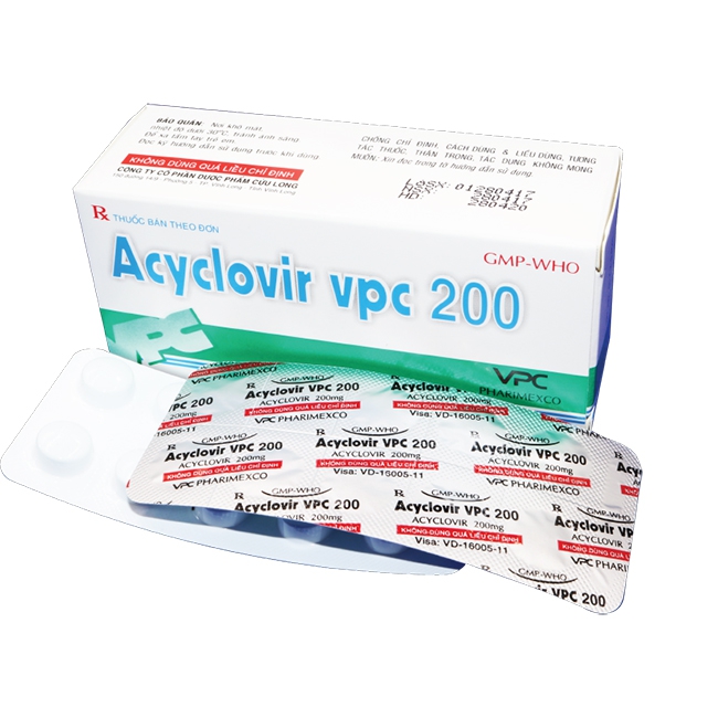Acyclovir VPC 200mg, Hộp 50 viên