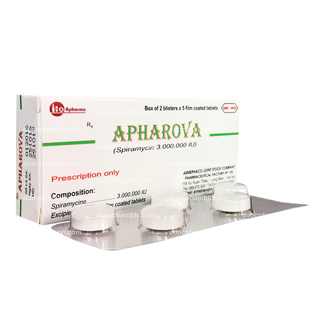 Thuốc kháng sinh APHAROVA - Spiramycin 3.000.000 IU