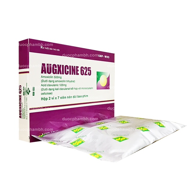 Thuốc kháng sinh Vidipha Augxicine 625mg, Hộp 14 viên