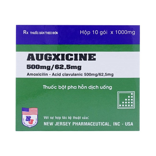 Thuốc kháng sinh Vidipha Augxicine 500mg, Hộp 10 gói