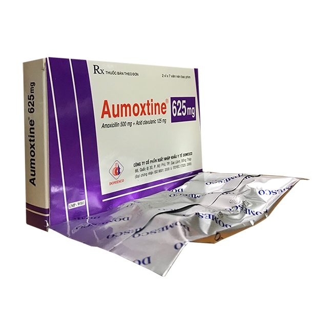 Thuốc kháng sinh AUMOXTINE 625 - Aumoxicilin 500mg