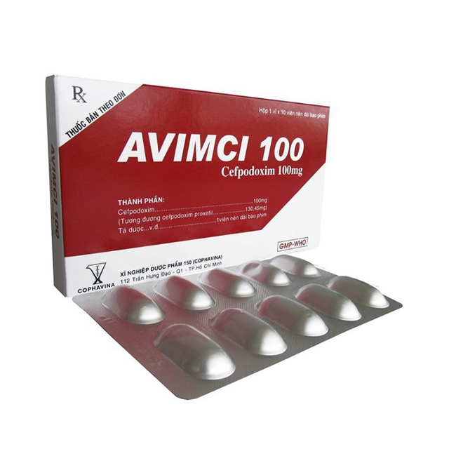 Thuốc kháng sinh AVIMCI 100 - Cefpodoxim 100mg