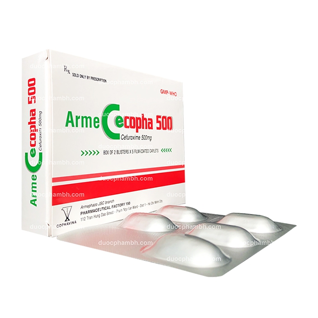 Thuốc kháng sinh ARMECECOPHA 500 - Cefuroxim 500mg