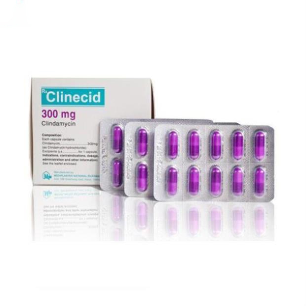 Thuốc kháng sinh Clinecid 300 - Clindamycin 300mg, Hộp 10 vỉ x 10 viên